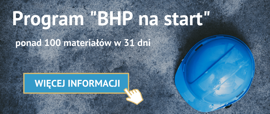 Program "BHP na start" baner z przyciskiem "więcej informacji"