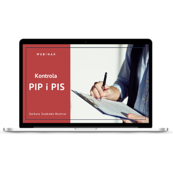 Webinar Kontrola PIP i PIS - laptop ze stroną zapraszającą na webinar